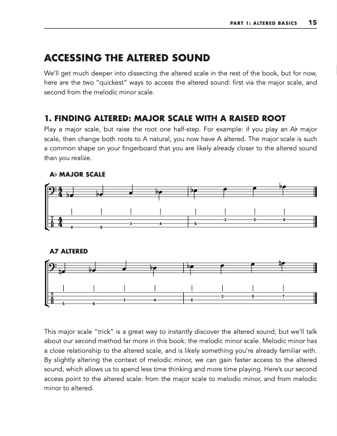 Bass Player's Guide to Altered Chords and Scales | Signed Paperback